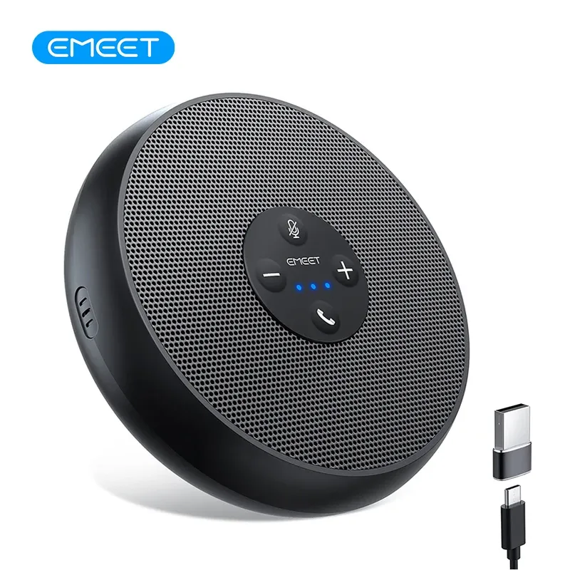 Haut-parleur de conférence USB filaire EMEET avec 2 micros 360° pour Zoom, WebEx et Microsoft Teams - Image 1