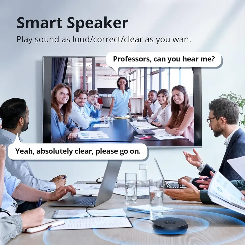 Haut-parleur de conférence USB filaire EMEET avec 2 micros 360° pour Zoom, WebEx et Microsoft Teams 5
