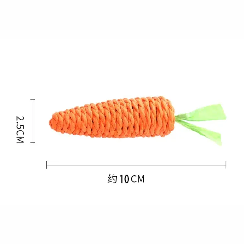 Jouet interactif pour chat en corde de papier résistante aux morsures, avec son de carotte et grattoir 6