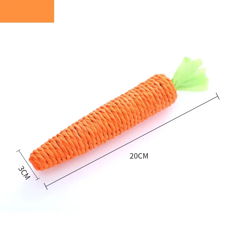 Jouet interactif pour chat en corde de papier résistante aux morsures, avec son de carotte et grattoir 7