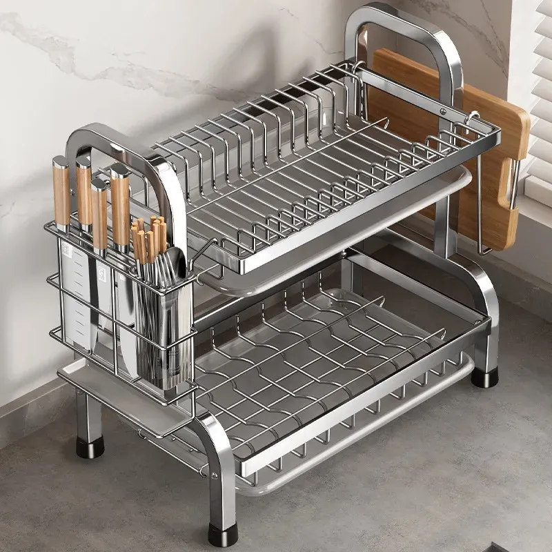 Égouttoir à vaisselle compact en vue d'ensemble