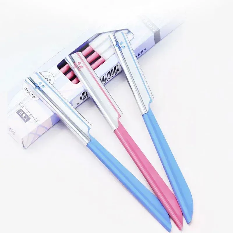 Ensemble d'épilateur à sourcils pour femmes, 5 pièces, outil de beauté et de maquillage, lame en acier, tondeuse visage 4