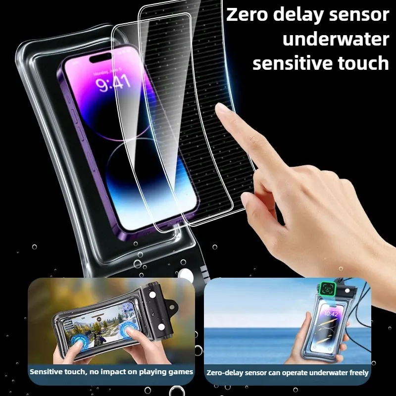 Pochette étanche universelle pour téléphone avec cordon, compatible écran tactile, flottante, idéale pour la natation et les activités en extérieur 3
