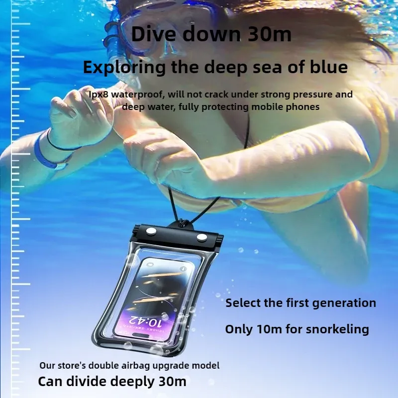 Pochette étanche universelle pour téléphone avec cordon, compatible écran tactile, flottante, idéale pour la natation et les activités en extérieur 5