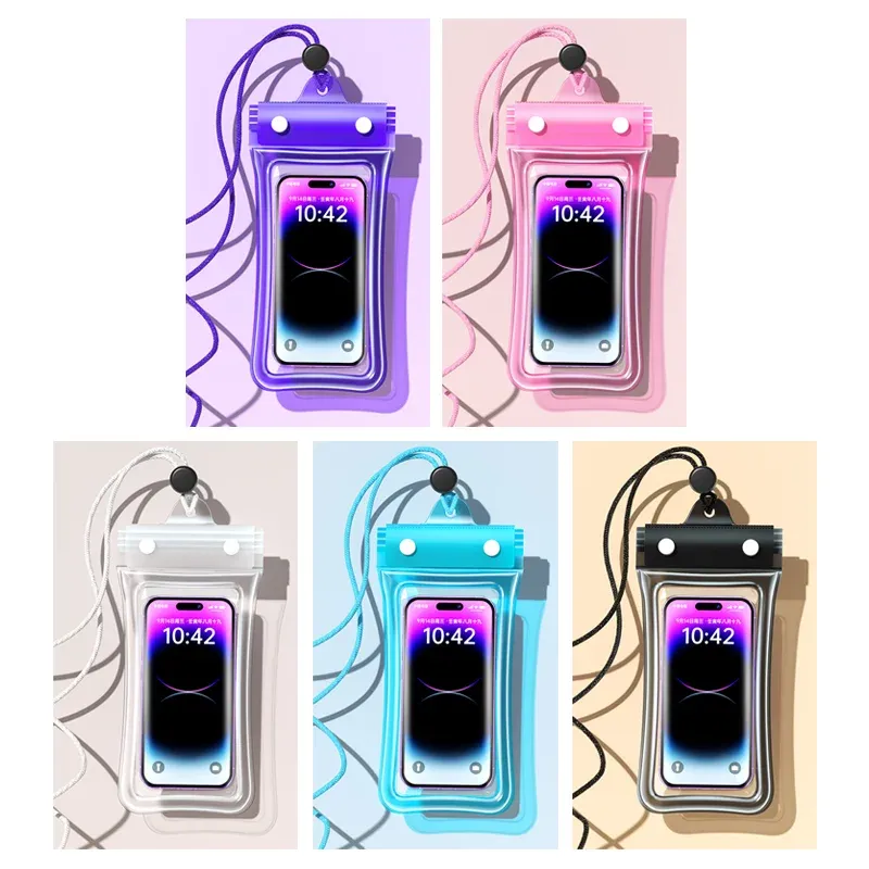 Pochette étanche universelle pour téléphone avec cordon, compatible écran tactile, flottante, idéale pour la natation et les activités en extérieur 7