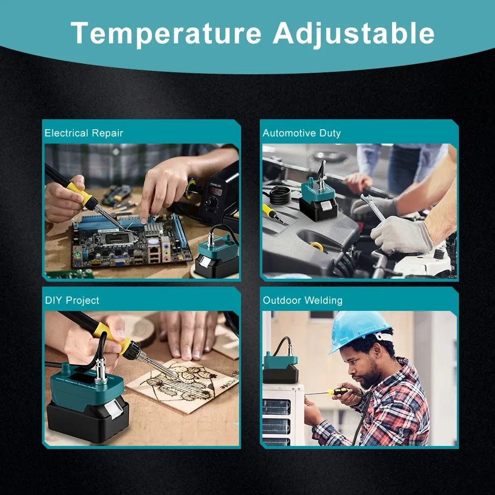 Station de soudage sans fil compatible batterie Makita 18V, fer à souder 60 W, outil de réparation de circuits imprimés pour usage domestique et extérieur 5