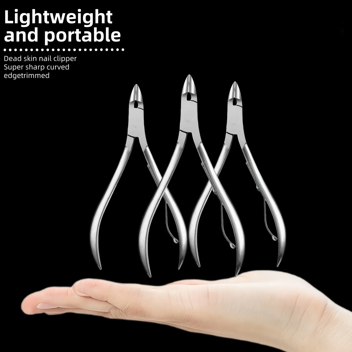 Ensemble professionnel de coupe-ongles et ciseaux à cuticules en acier inoxydable, pour manucure et pédicure 5