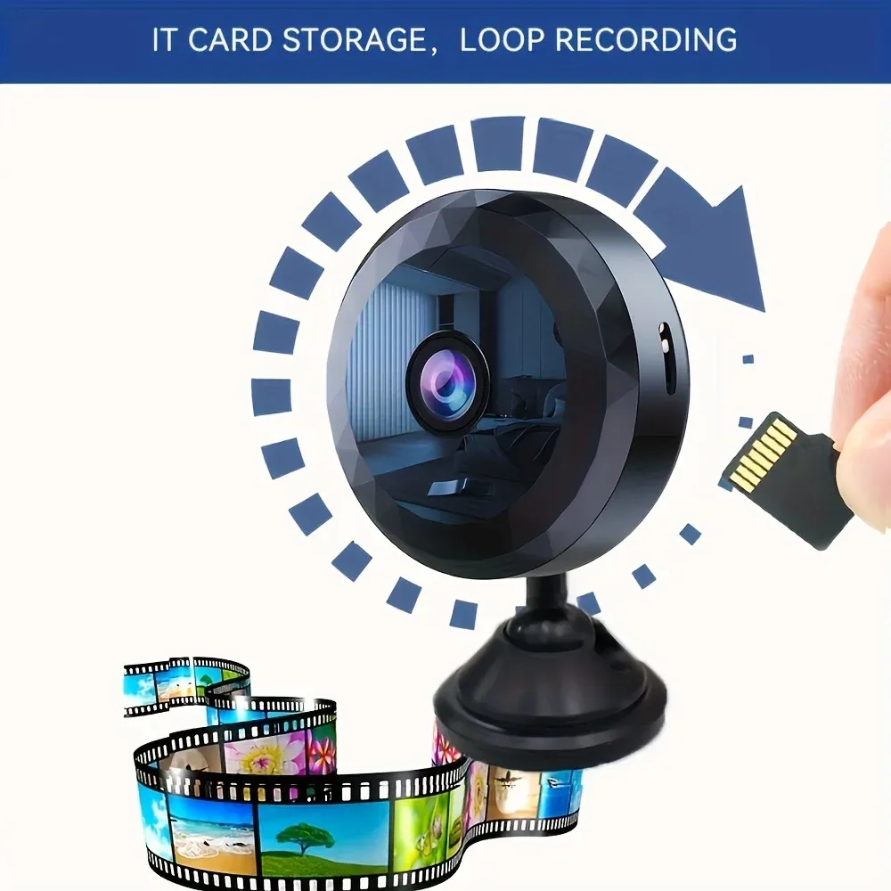 Mini caméra de sécurité Wi-Fi sans fil, vision nocturne, détection de mouvement, batterie longue durée, installation et utilisation faciles avec application 6
