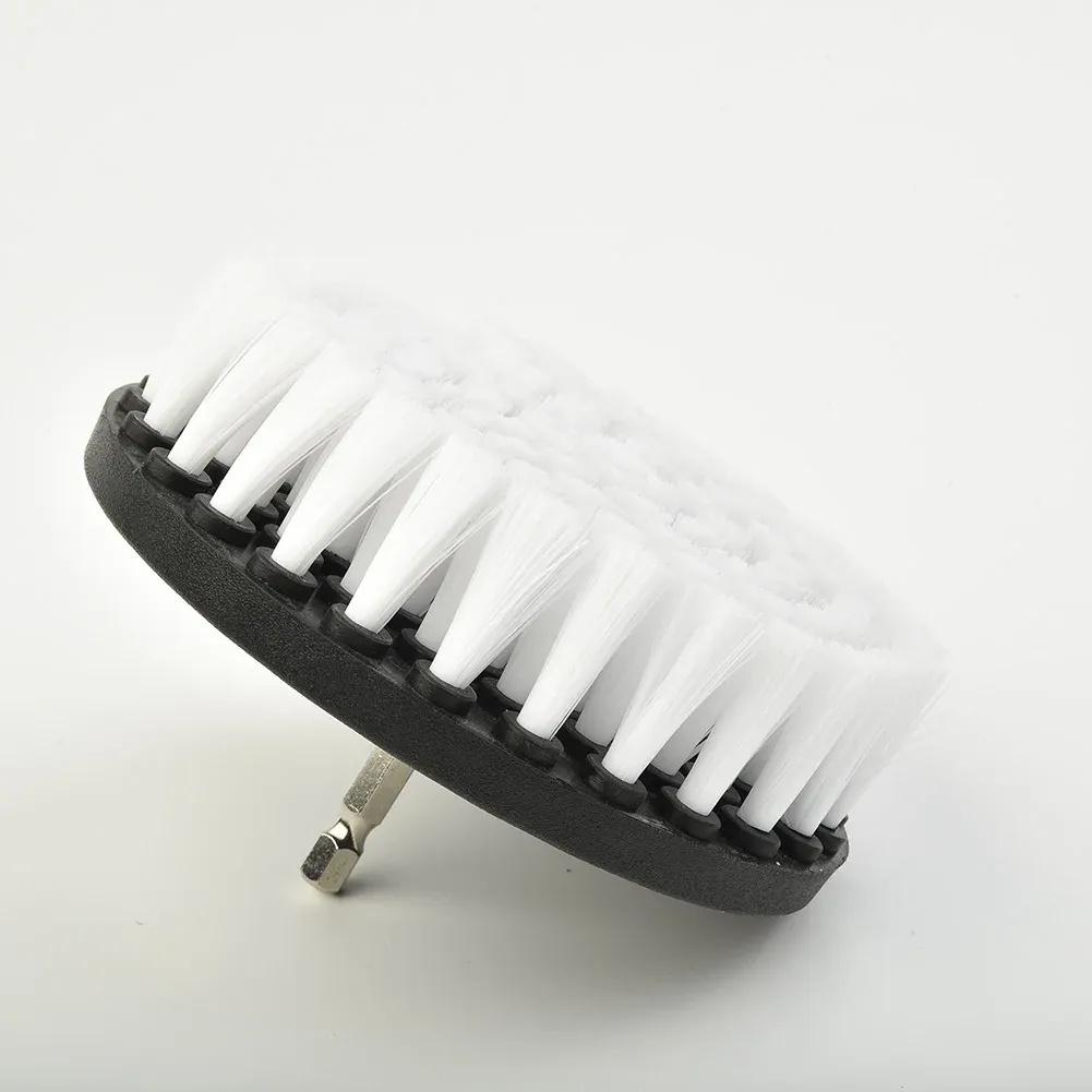 Perceuse de nettoyage électrique pour jante de voiture blanche 5 pouces, brosse douce, nettoyage de meubles en verre, brosse de nettoyage de pneus 4