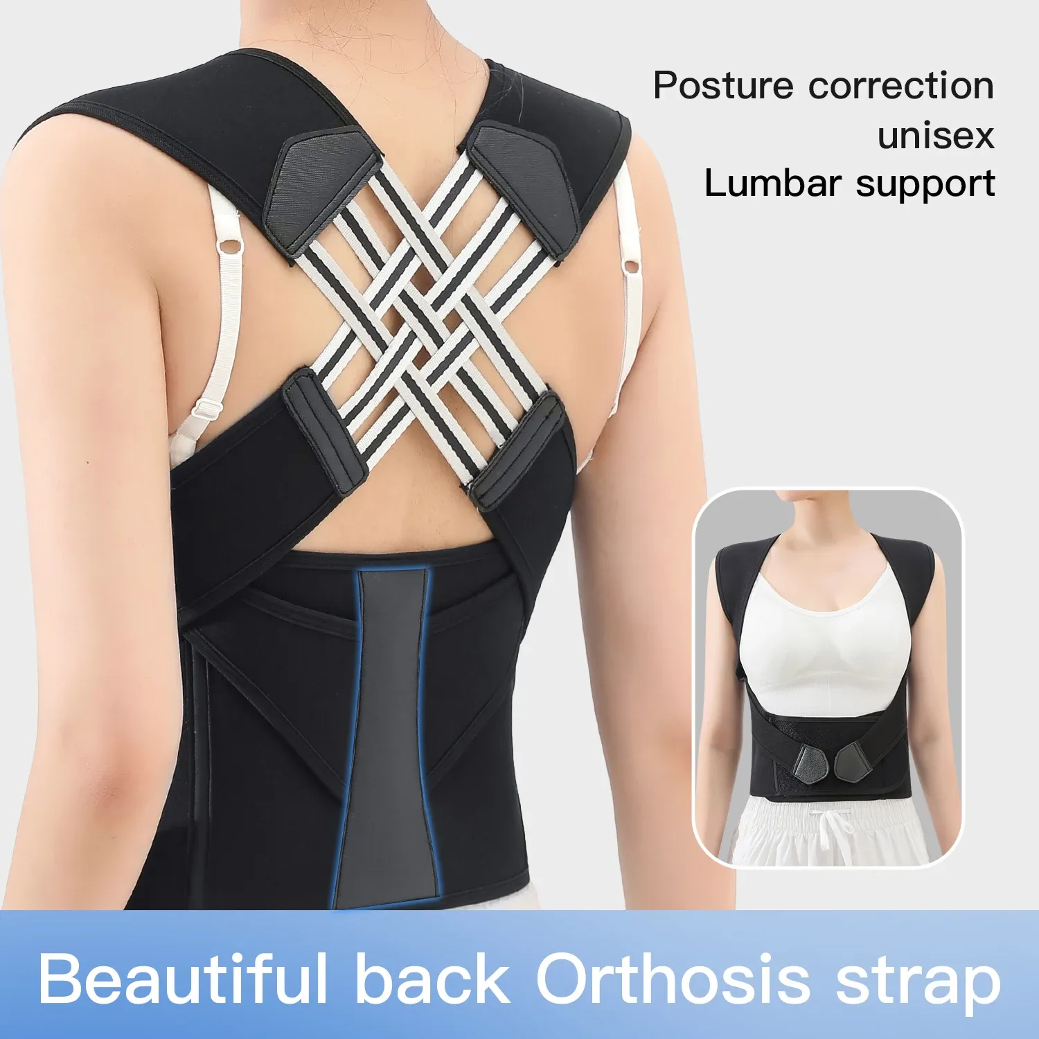 Correcteur de posture dorsal réglable pour femmes et hommes, soutien complet du dos et soulagement des douleurs 2