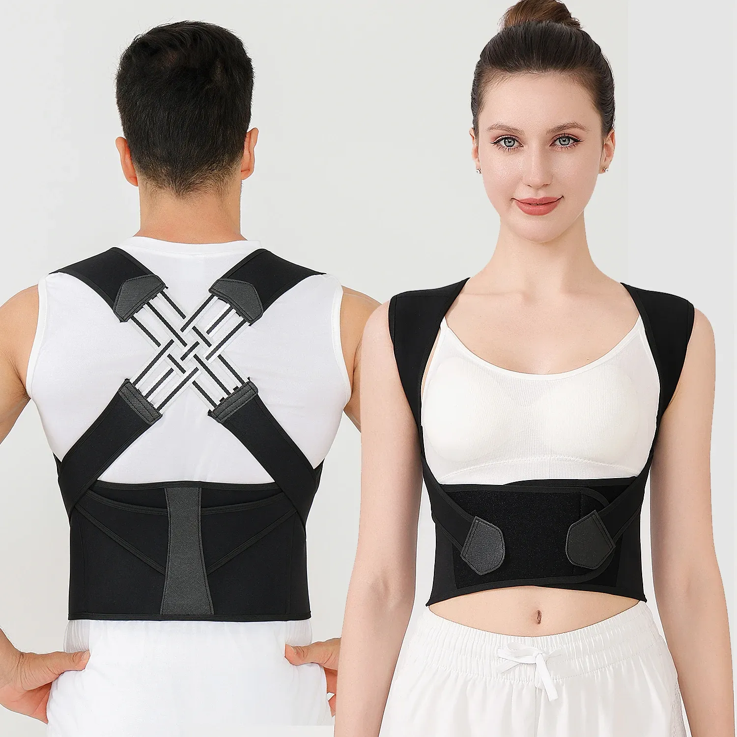 Correcteur de posture dorsal réglable pour femmes et hommes, soutien complet du dos et soulagement des douleurs - Image 1
