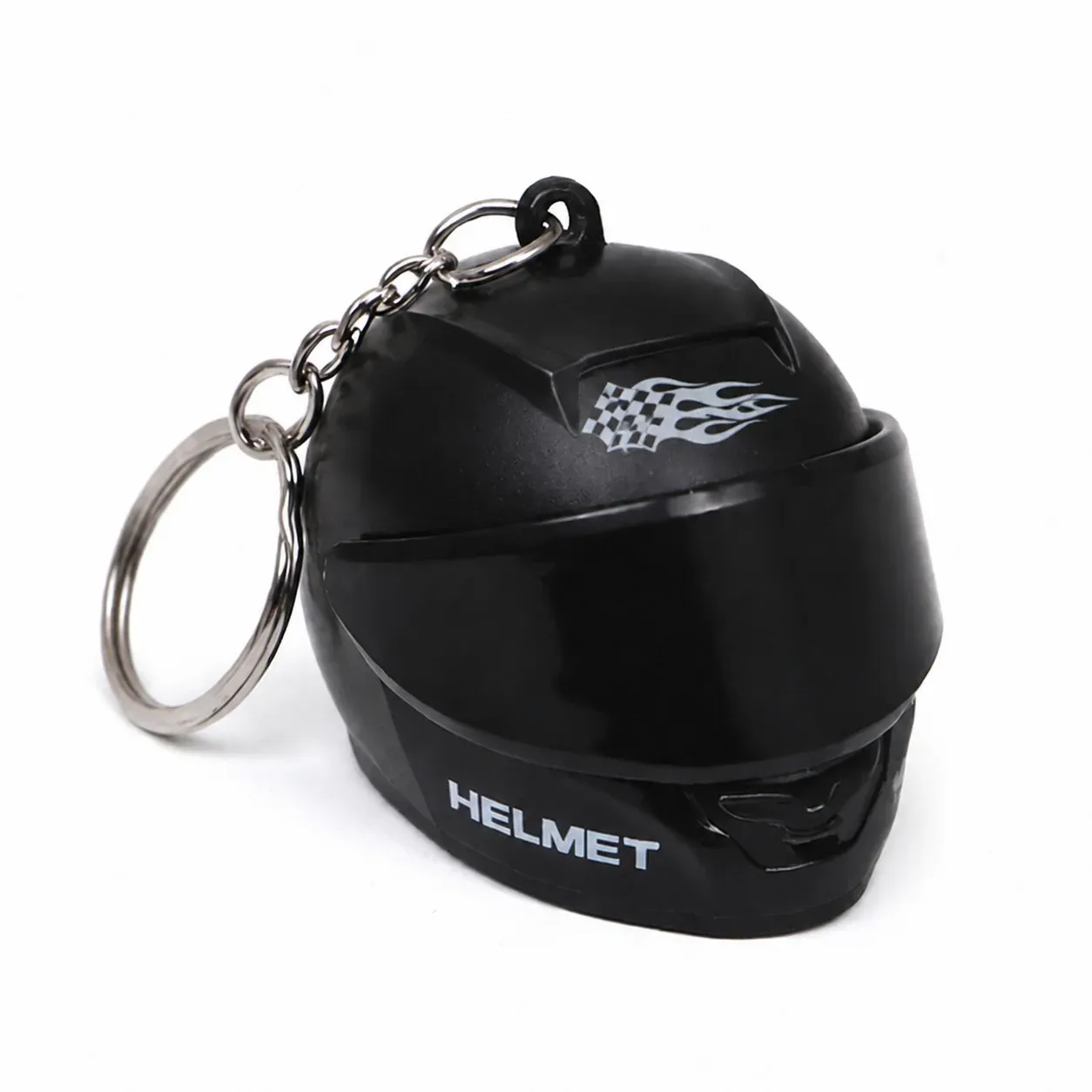 Porte-clés original en forme de casque de moto avec LED, mini porte-clés créatif pour sacs et clés, lumière d'avertissement nocturne 9
