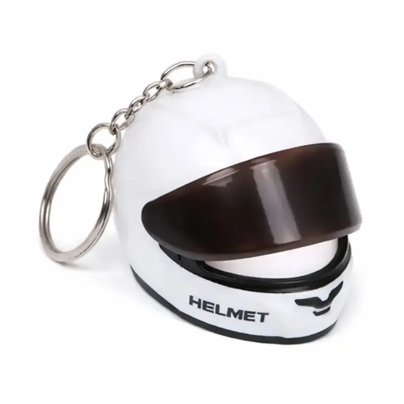 Porte-clés original en forme de casque de moto avec LED, mini porte-clés créatif pour sacs et clés, lumière d'avertissement nocturne 8
