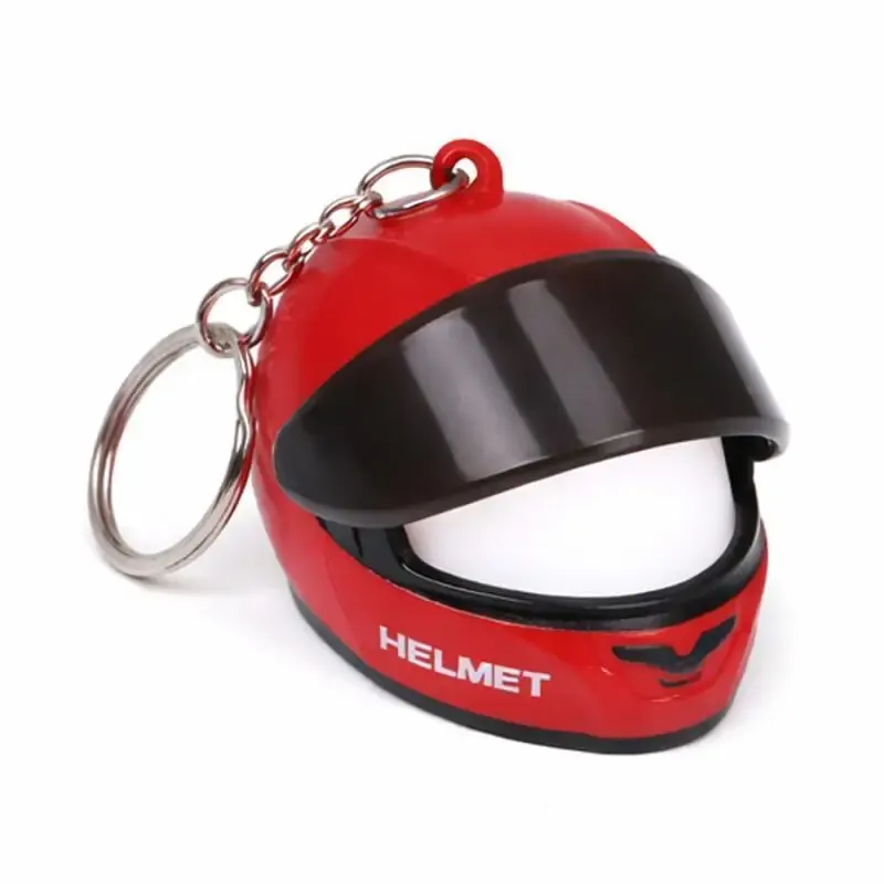 Porte-clés original en forme de casque de moto avec LED, mini porte-clés créatif pour sacs et clés, lumière d'avertissement nocturne 15