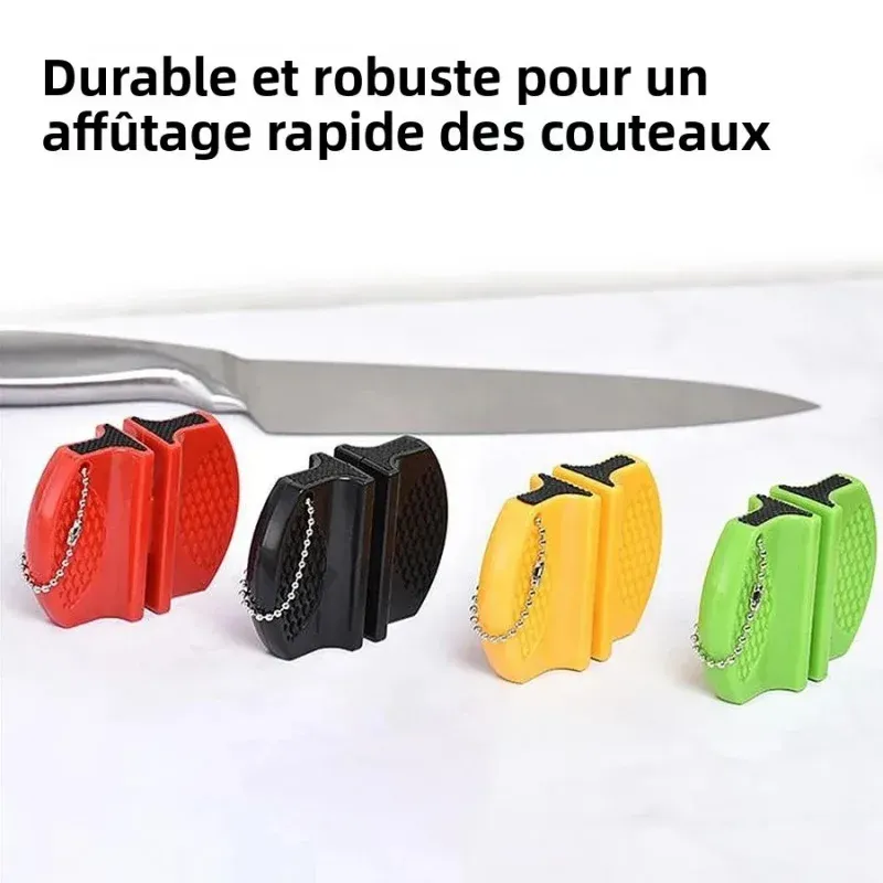 Mini aiguiseur de couteaux double face, outil portable pour l'extérieur et la cuisine, pour un affûtage rapide des couteaux 2