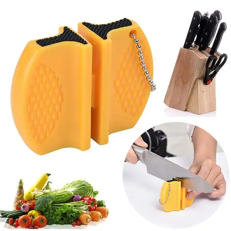 Mini aiguiseur de couteaux double face, outil portable pour l'extérieur et la cuisine, pour un affûtage rapide des couteaux 7