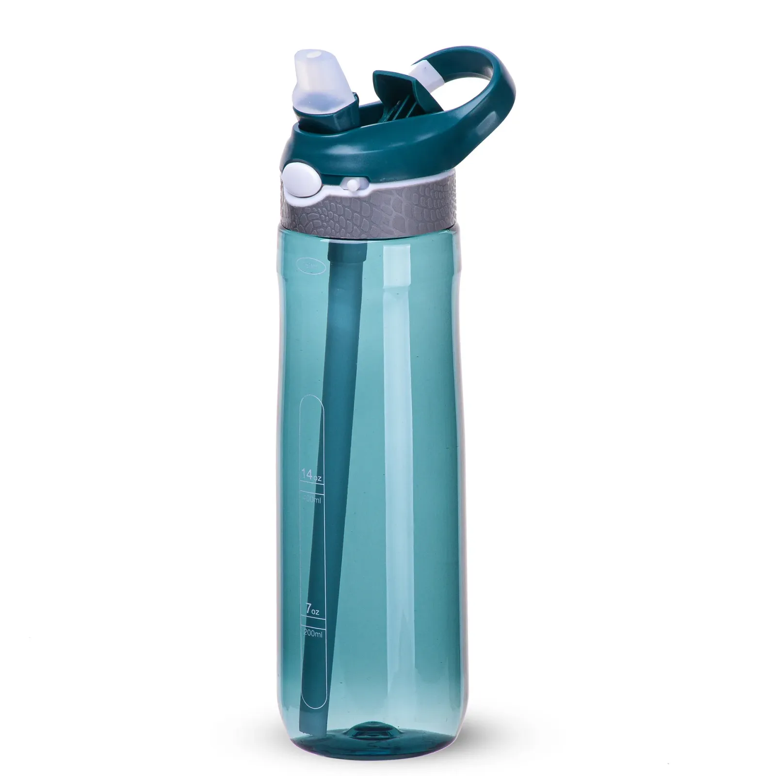 Détail de la bouteille de sport transparente