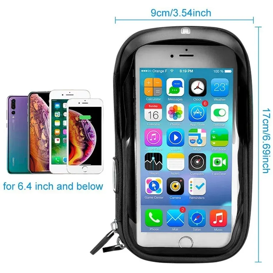 Support de téléphone étanche pour vélo et moto à écran tactile, compatible écrans jusqu'à 6,4 pouces (iPhone 12 Pro, Samsung) 2