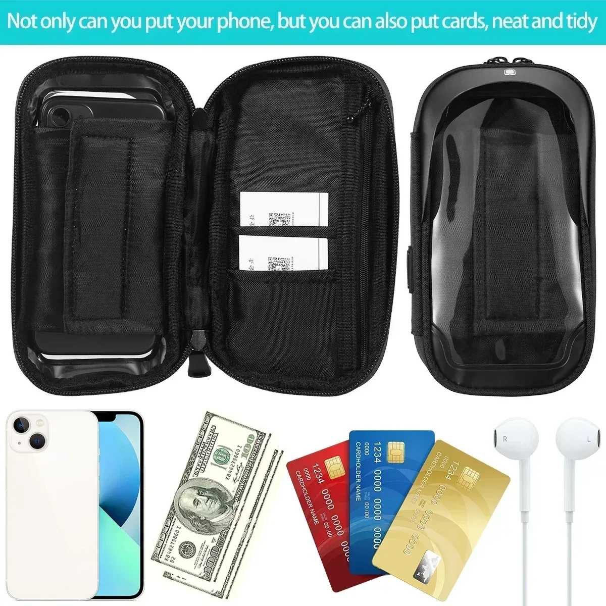 Support de téléphone étanche pour vélo et moto à écran tactile, compatible écrans jusqu'à 6,4 pouces (iPhone 12 Pro, Samsung) 6