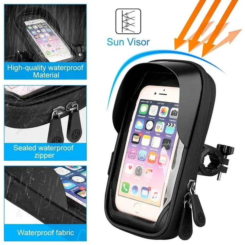 Support de téléphone étanche pour vélo et moto à écran tactile, compatible écrans jusqu'à 6,4 pouces (iPhone 12 Pro, Samsung) 5