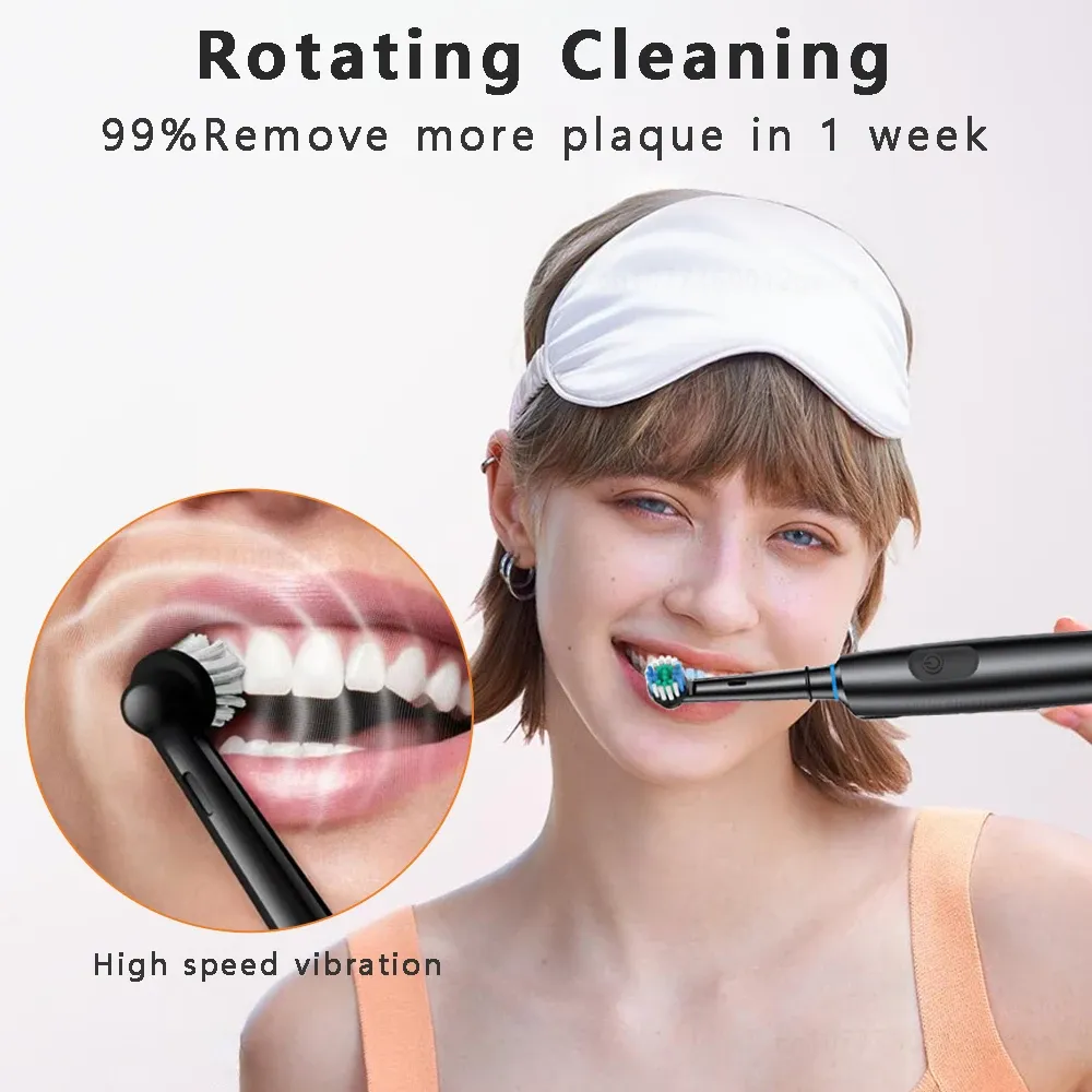 Brosse à dents électrique étanche avec minuteur et 8 têtes de rechange 4