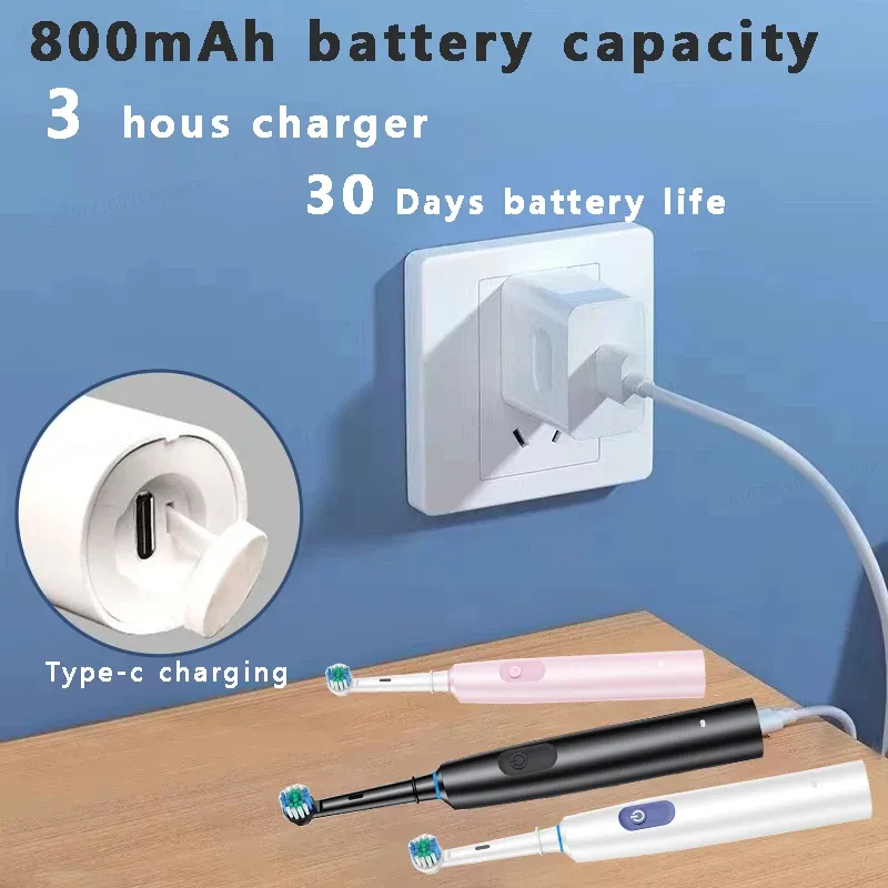 Brosse à dents électrique étanche avec minuteur et 8 têtes de rechange 6