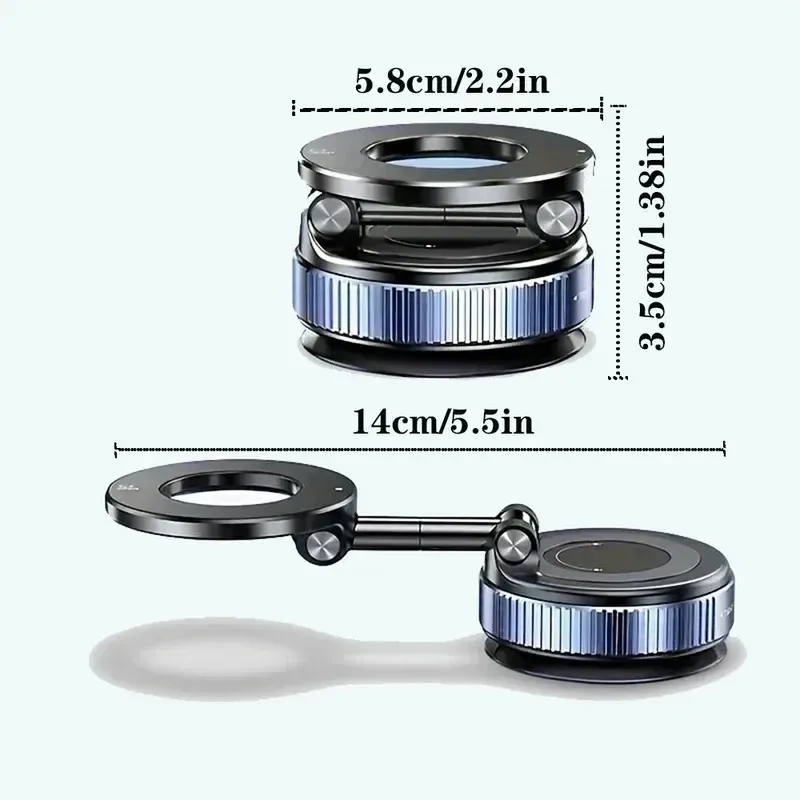 Support magnétique 360° pour téléphone, fixation voiture à ventouse, mains libres, compatible salle de sport et miroir 2