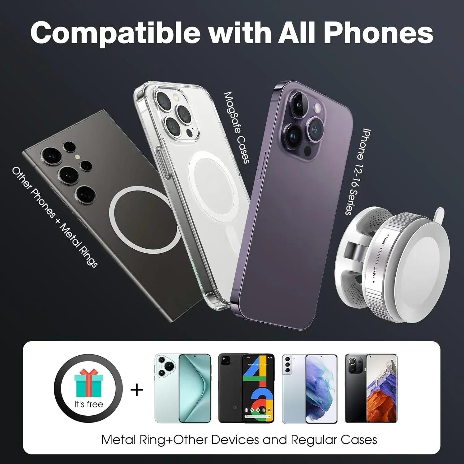 Support magnétique pour téléphone en situation
