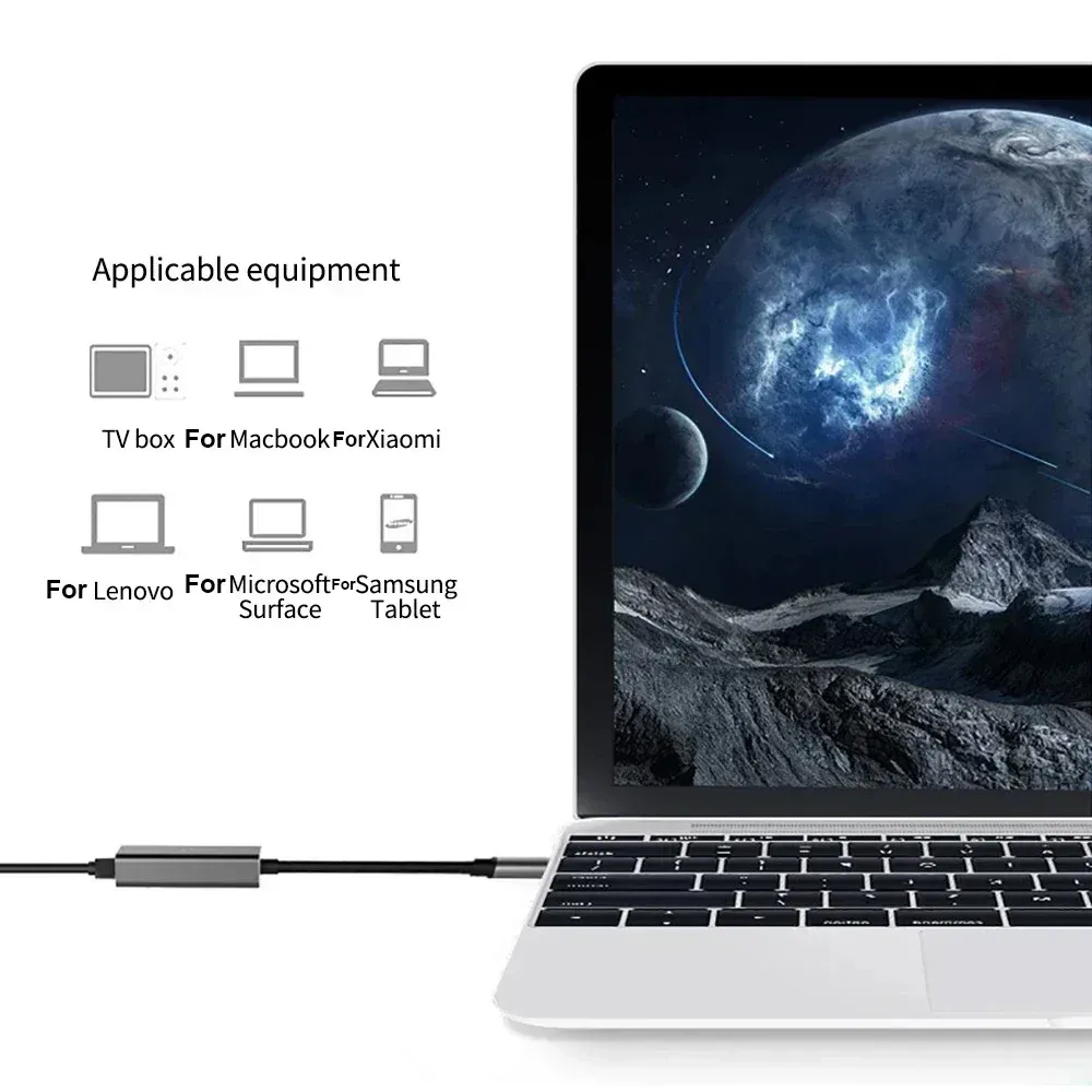 Adaptateur Ethernet USB-C 1000 Mbps, carte réseau USB 3.0 RJ45 pour MacBook, PC et Android 5