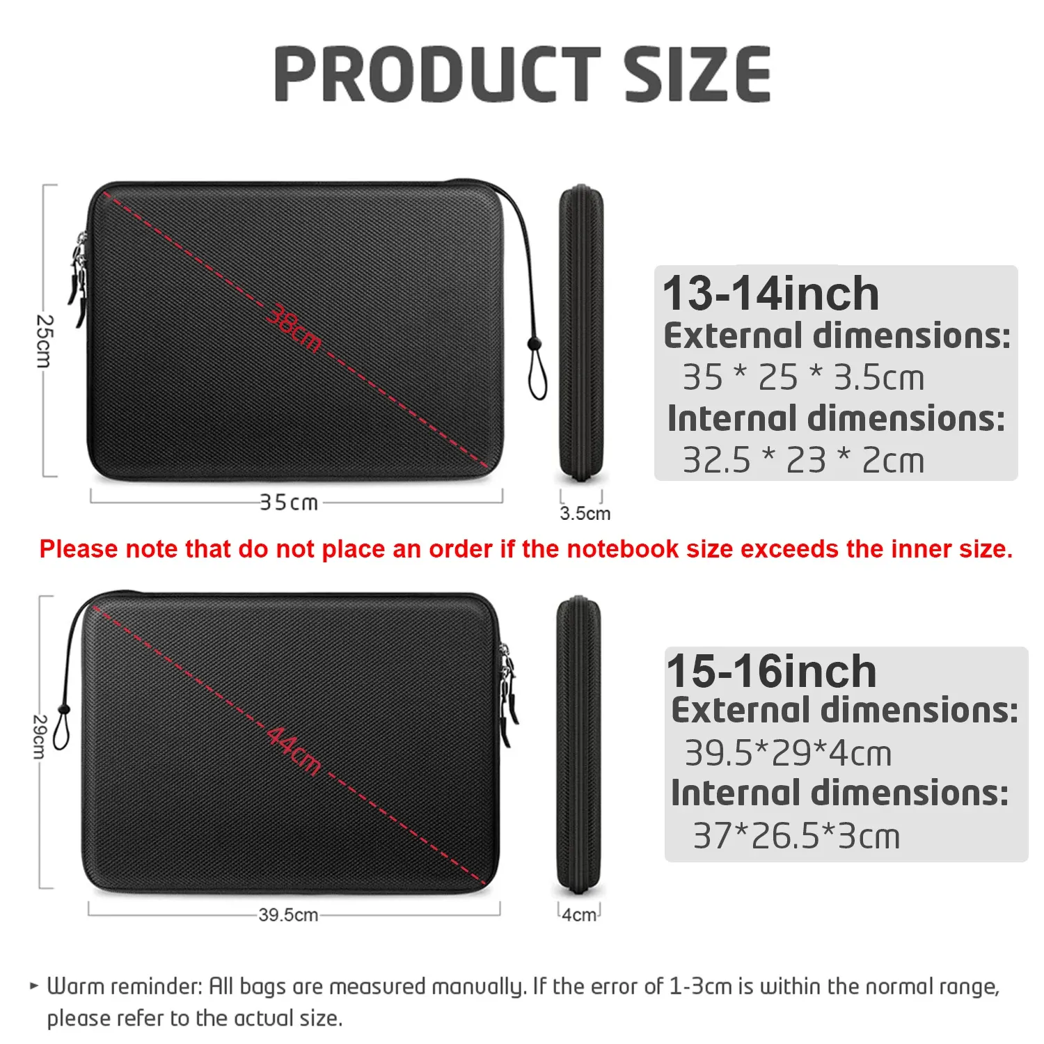 Étui rigide en EVA pour ordinateur portable 13, 13,3, 15,6 et 16 pouces, compatible MacBook Air/Pro, housse antichoc pour ordinateurs Lenovo, HP, ASUS et Dell. 2