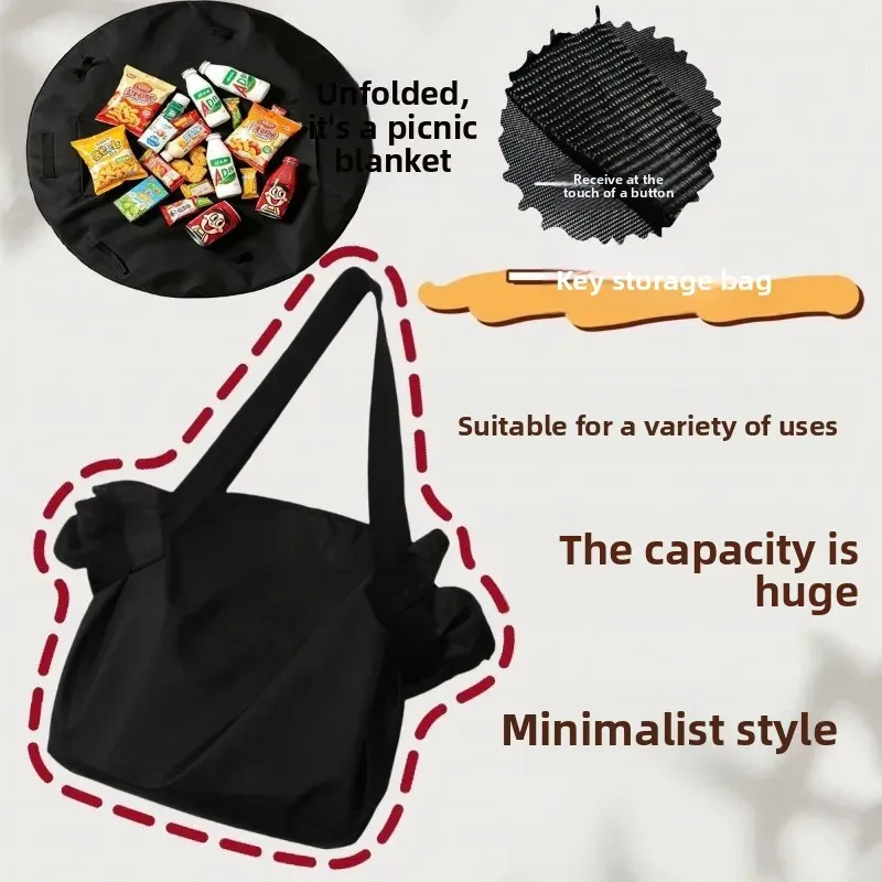 Sac de voyage pliable grande capacité, léger et imperméable, avec tapis de pique-nique et organisateur de rangement