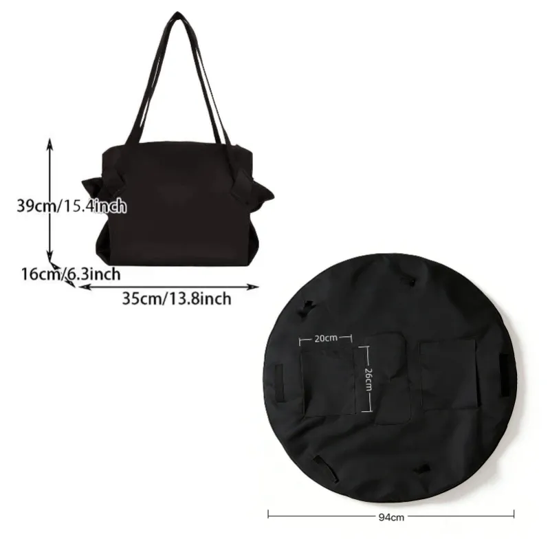 Sac de voyage pliable grande capacité, léger et imperméable, avec tapis de pique-nique et organisateur de rangement 5