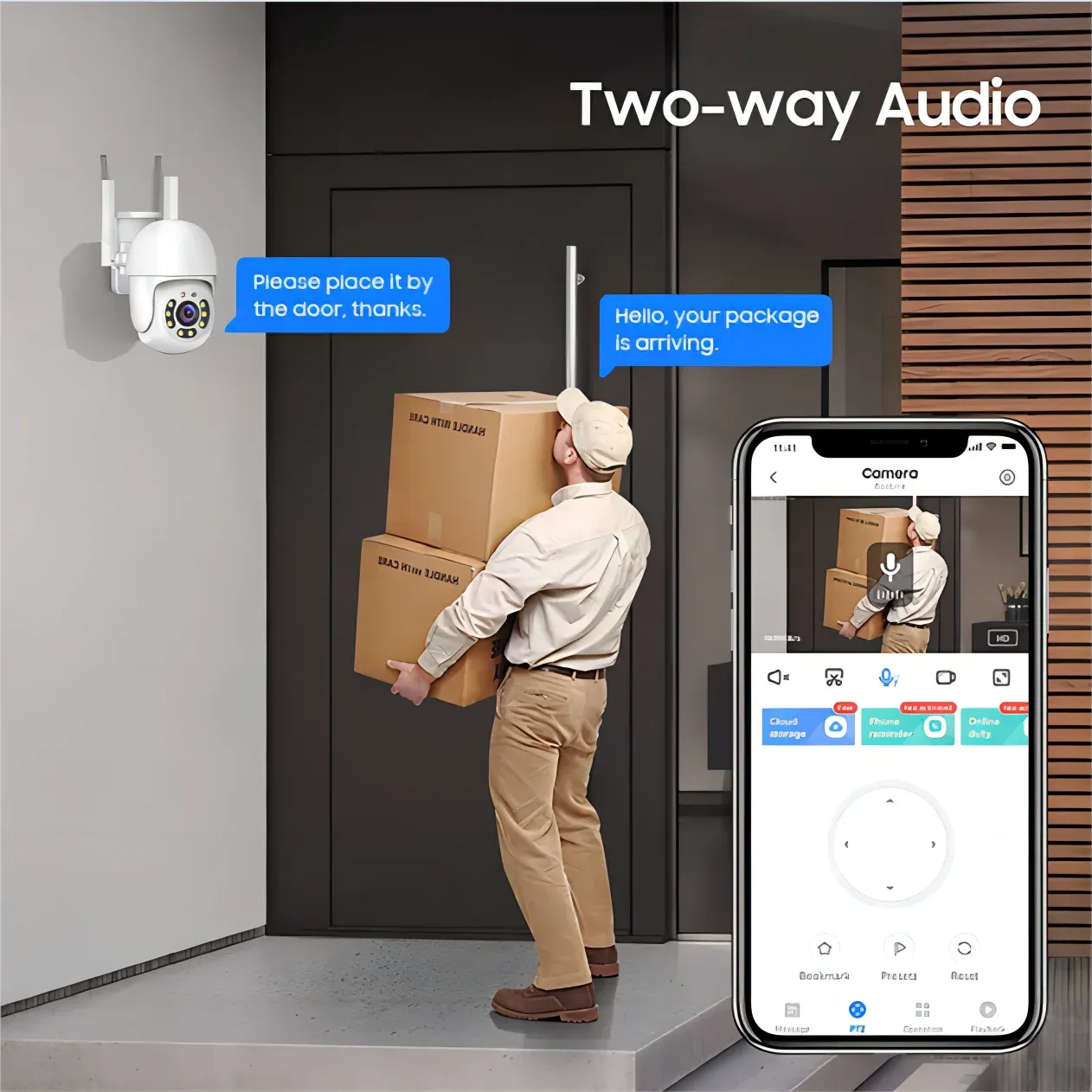 Caméra de surveillance extérieure PTZ WiFi HD 4MP/5G Tuya, sécurité domestique sans fil, étanche IP66, avec bande touristique 4