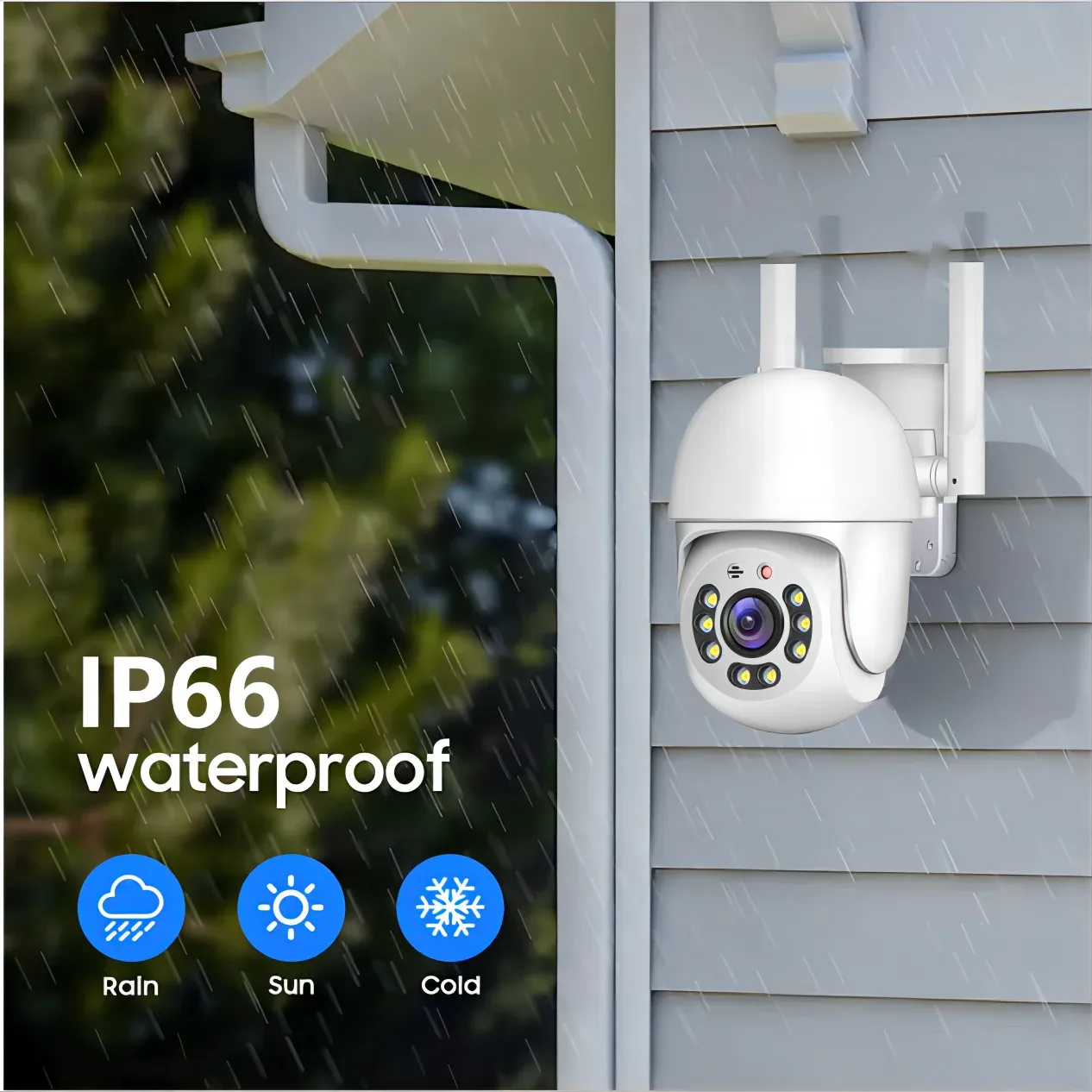 Caméra de surveillance extérieure PTZ WiFi HD 4MP/5G Tuya, sécurité domestique sans fil, étanche IP66, avec bande touristique 5
