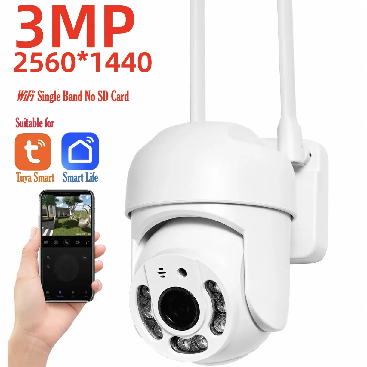 Caméra de surveillance extérieure PTZ WiFi HD 4MP/5G Tuya, sécurité domestique sans fil, étanche IP66, avec bande touristique 7