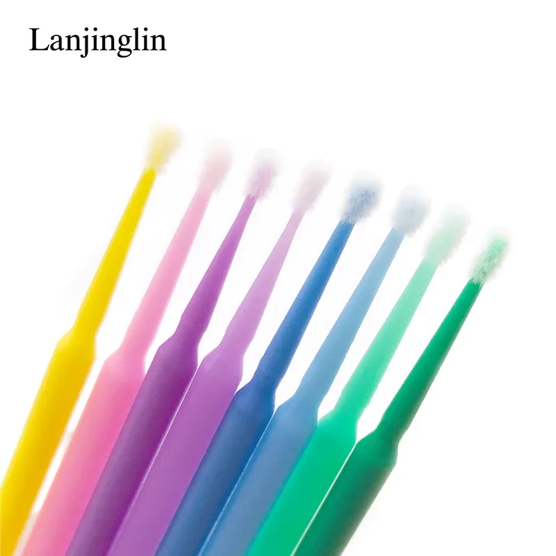 100/200 pièces brosses de nettoyage pour extensions de cils, micro-brosses en forme de coton-tige, outils de maquillage et de démaquillage 4