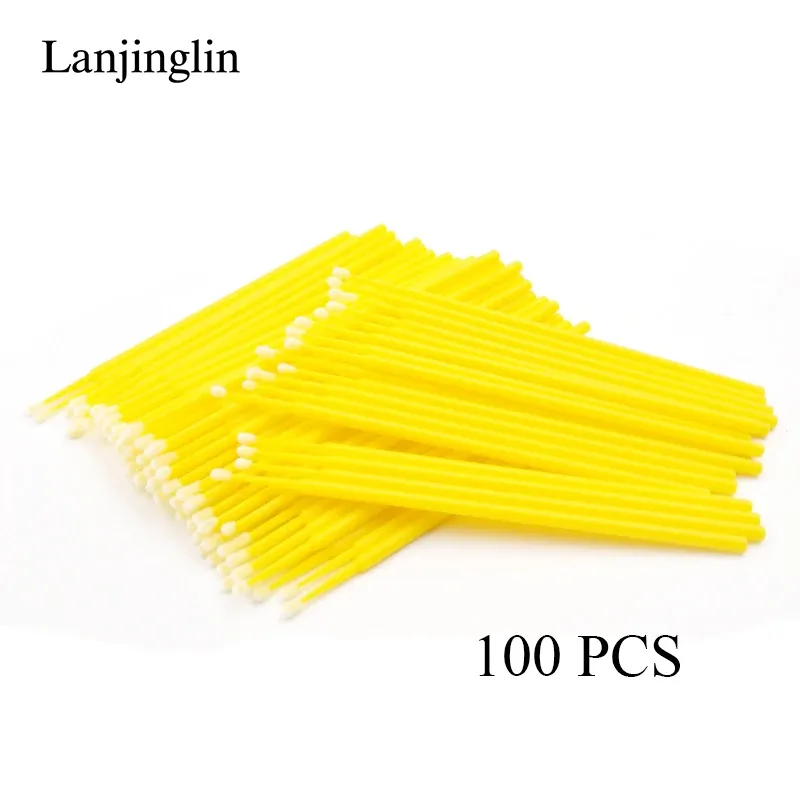 100/200 pièces brosses de nettoyage pour extensions de cils, micro-brosses en forme de coton-tige, outils de maquillage et de démaquillage 7