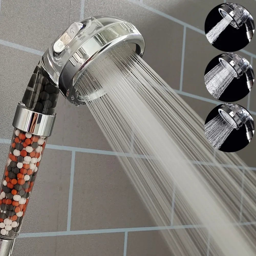 Pommeau de douche haute pression à 3 modes, réglable, pour salle de bain et spa