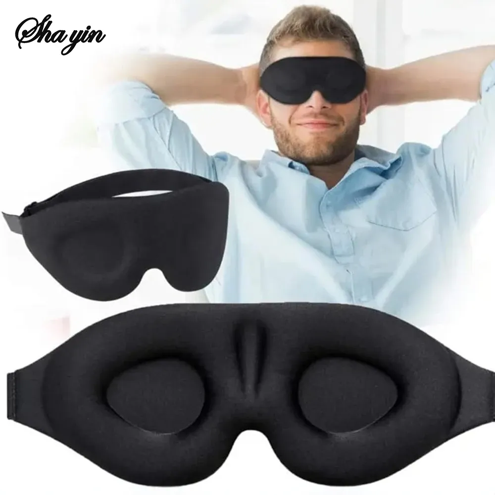 Masque de sommeil 3D réglable pour hommes et femmes, sans pression sur les yeux, respirant et occultant, noir