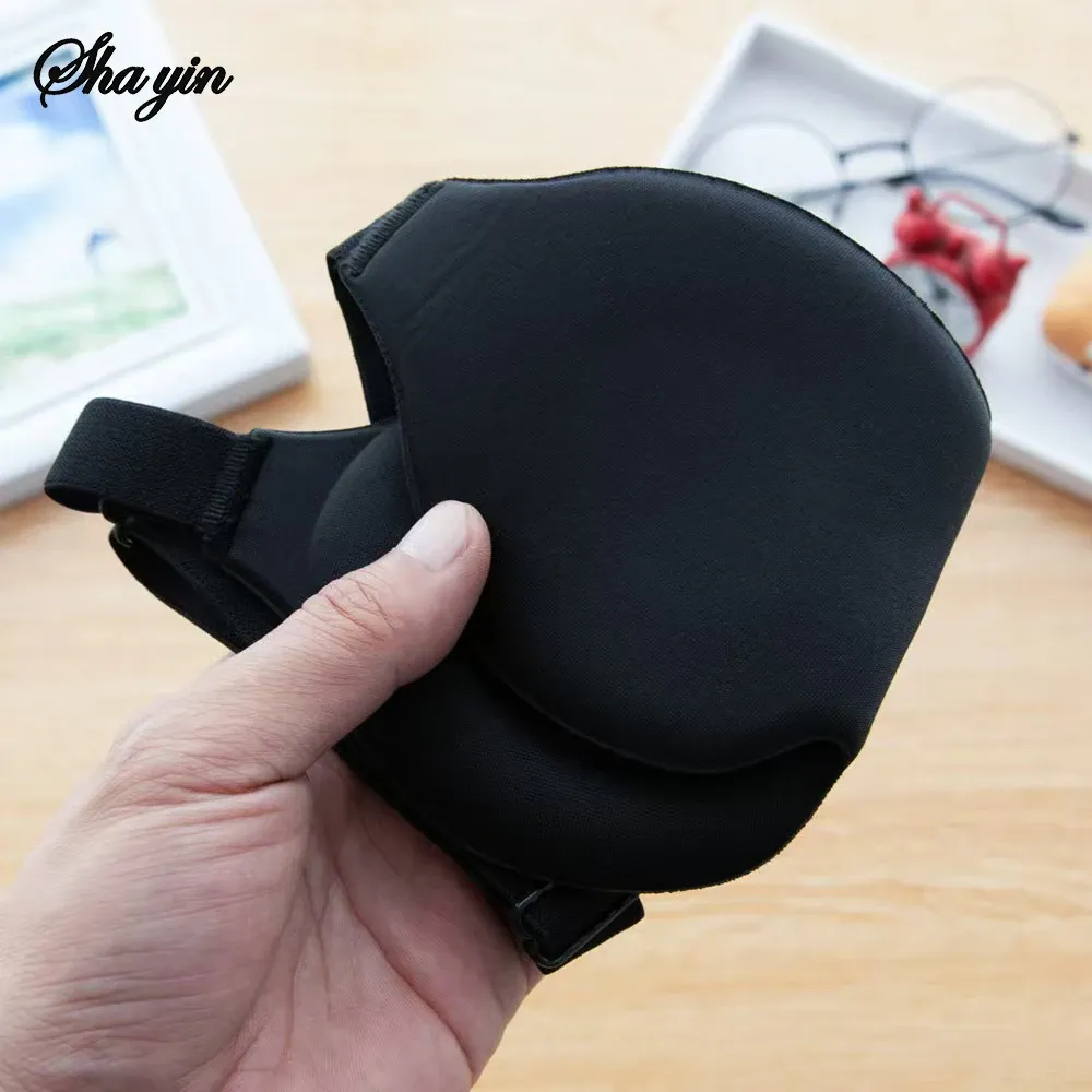 Masque de sommeil 3D réglable pour hommes et femmes, sans pression sur les yeux, respirant et occultant, noir 4