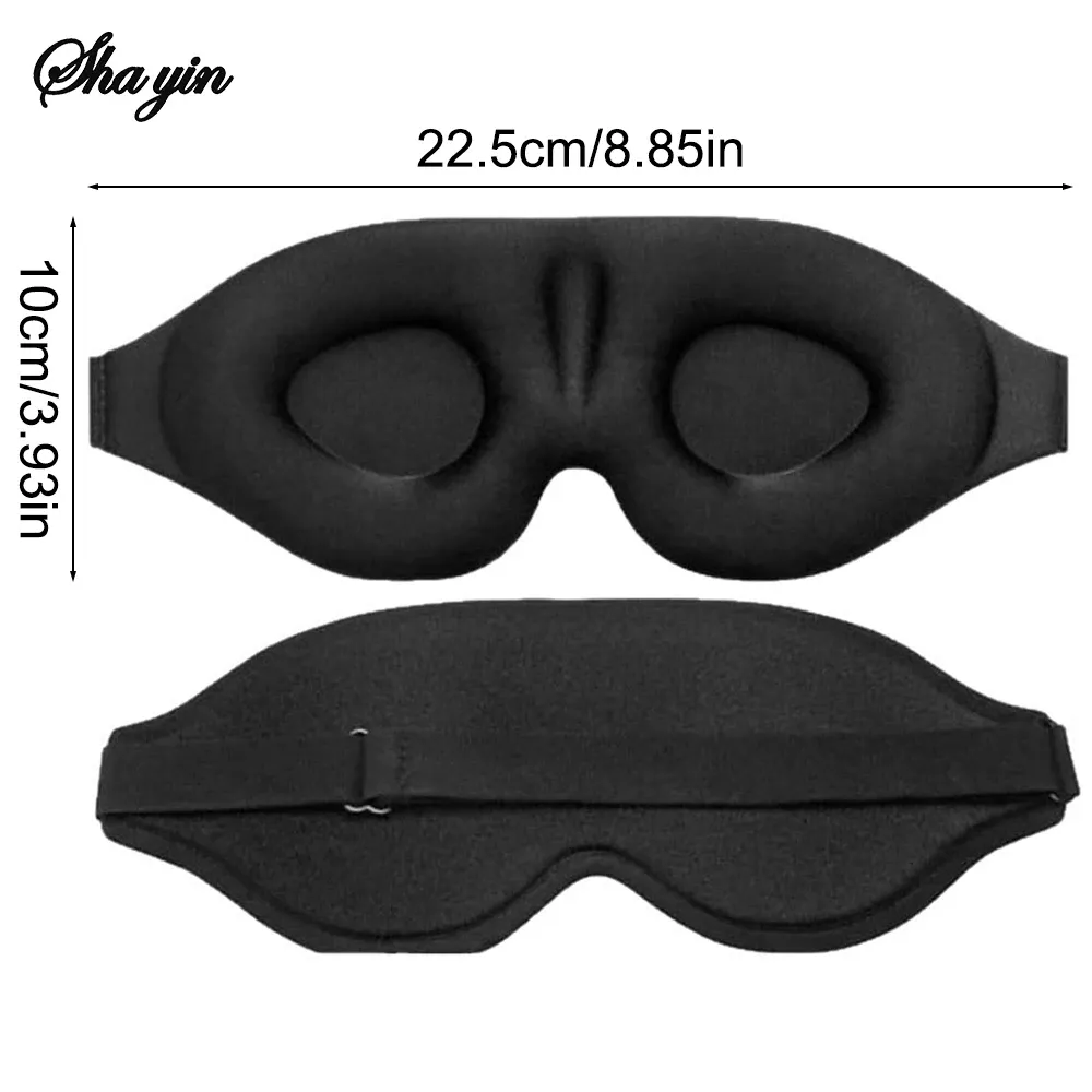 Masque de sommeil 3D réglable pour hommes et femmes, sans pression sur les yeux, respirant et occultant, noir 6