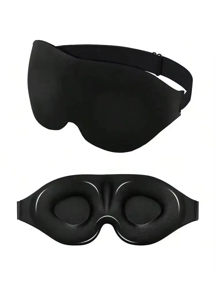 Masque de sommeil 3D réglable pour hommes et femmes, sans pression sur les yeux, respirant et occultant, noir 7