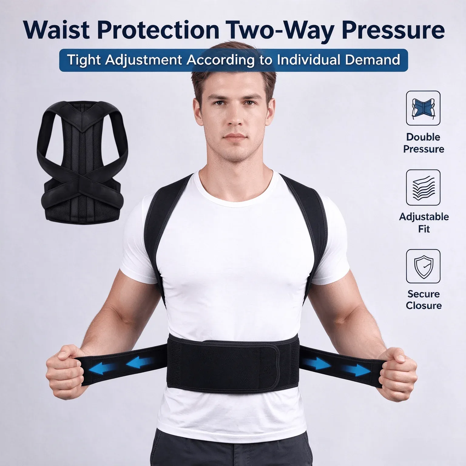 Correcteur de posture dorsal avec soutien des épaules et de la clavicule, pour soulager les douleurs du haut et du bas du dos 2