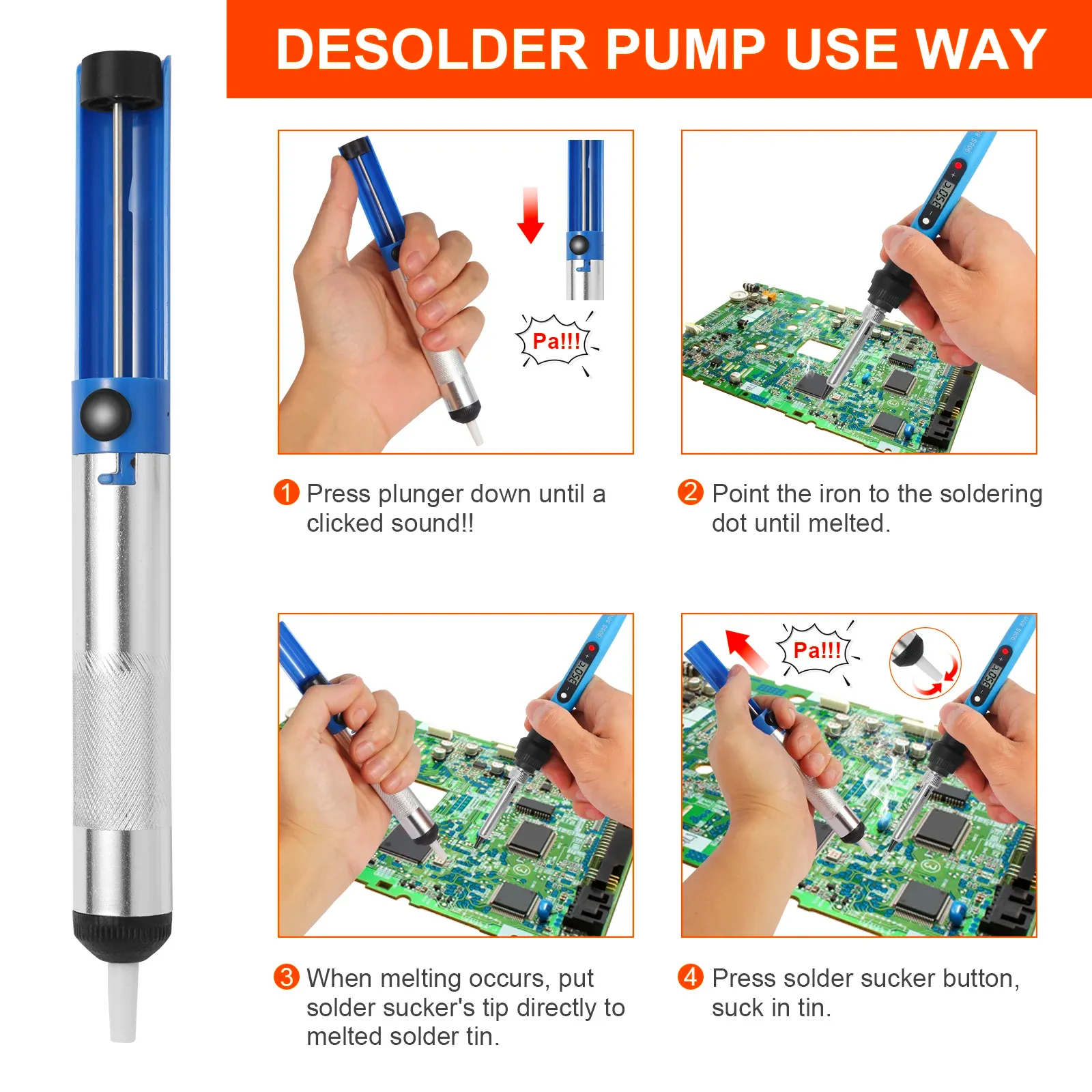 Kit de fer à souder 80 W à température réglable avec écran LCD numérique, interrupteur et étain 4