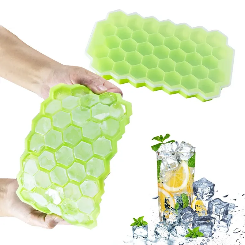 Moule à glaçons en silicone, détail des cubes