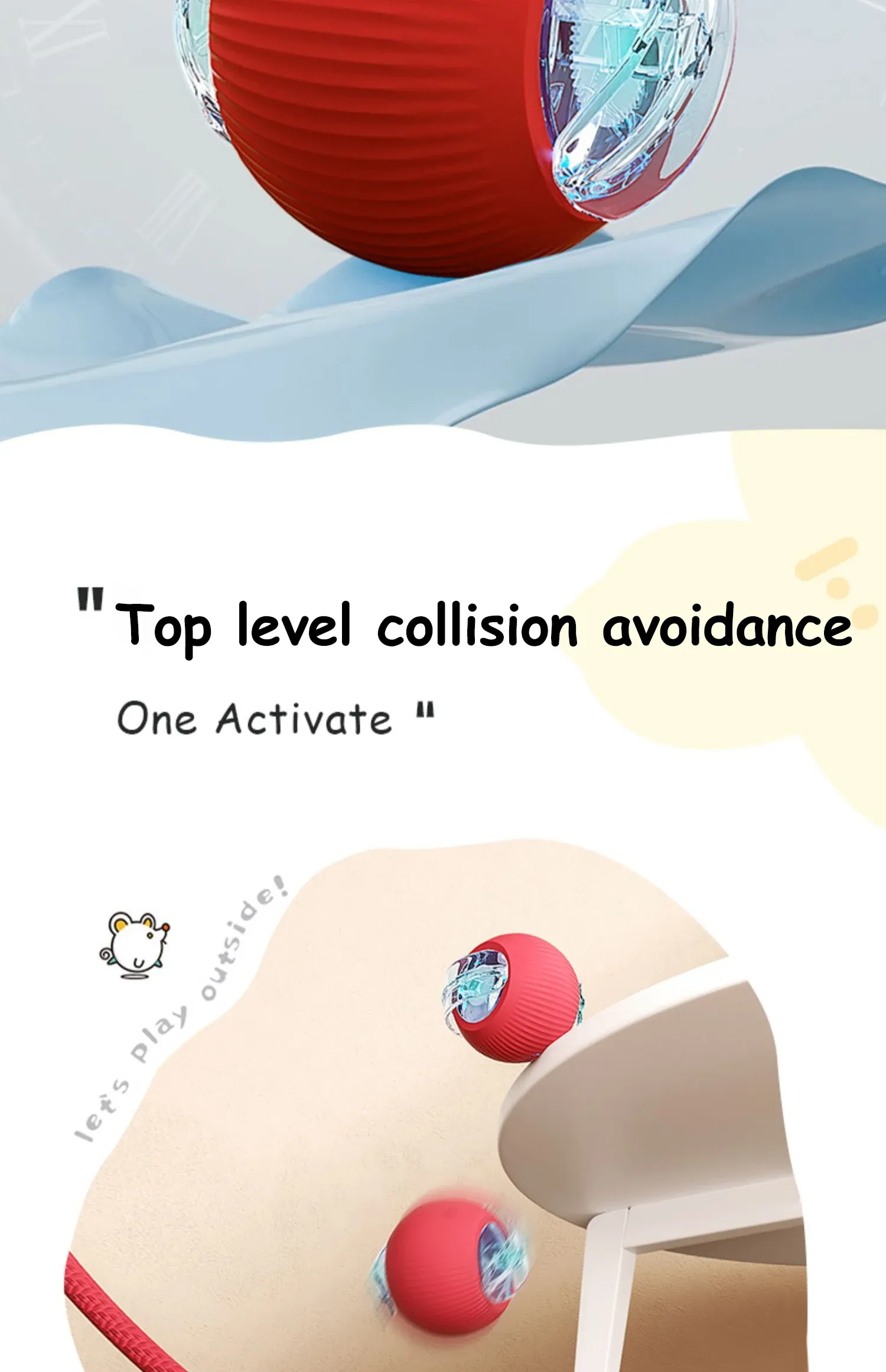 Balle interactive pour animaux de compagnie