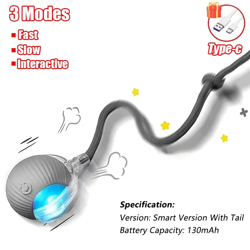Jouet interactif automatique pour chat avec fausse queue imitant une souris, rechargeable 16