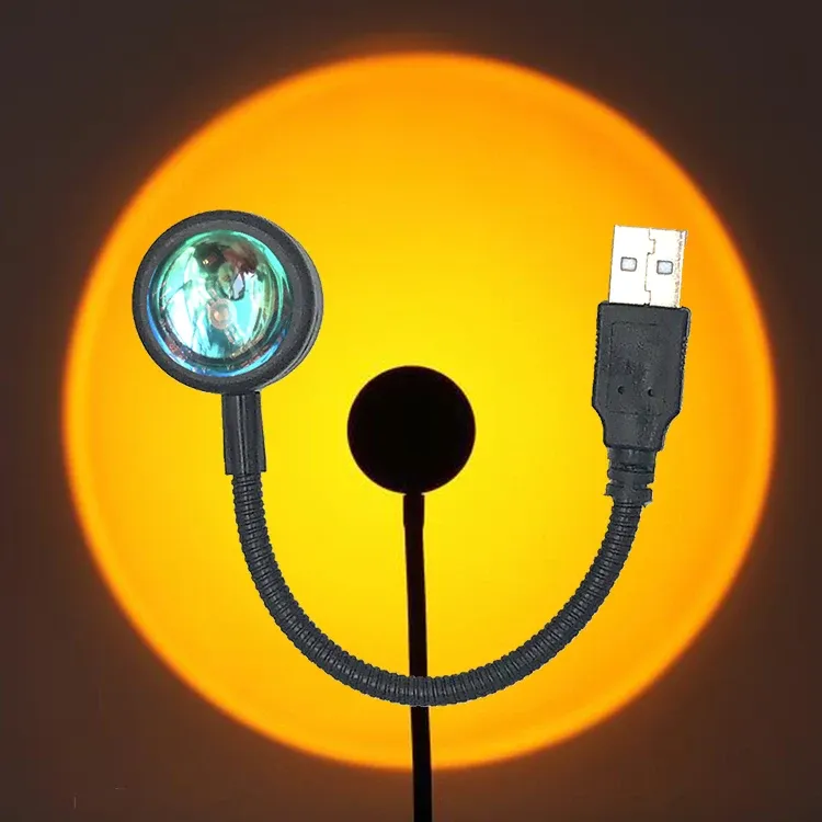 Lampe projecteur LED coucher de soleil USB Kerokuru, arc-en-ciel néon pour photographie et ambiance murale 9