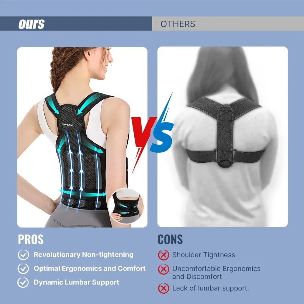 Orthèse dorsale et correcteur de posture pour femme et homme, réglable et légère – Correction de la scoliose et de la cyphose, soulagement des douleurs dorsales 2