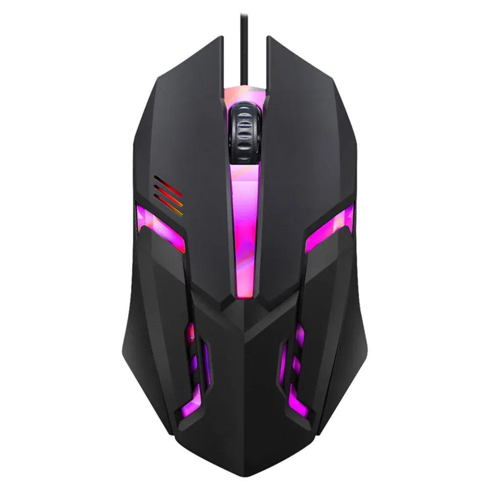 Souris de jeu filaire USB 5000 DPI, 3 boutons silencieux, rétroéclairée et ergonomique pour ordinateur portable 8